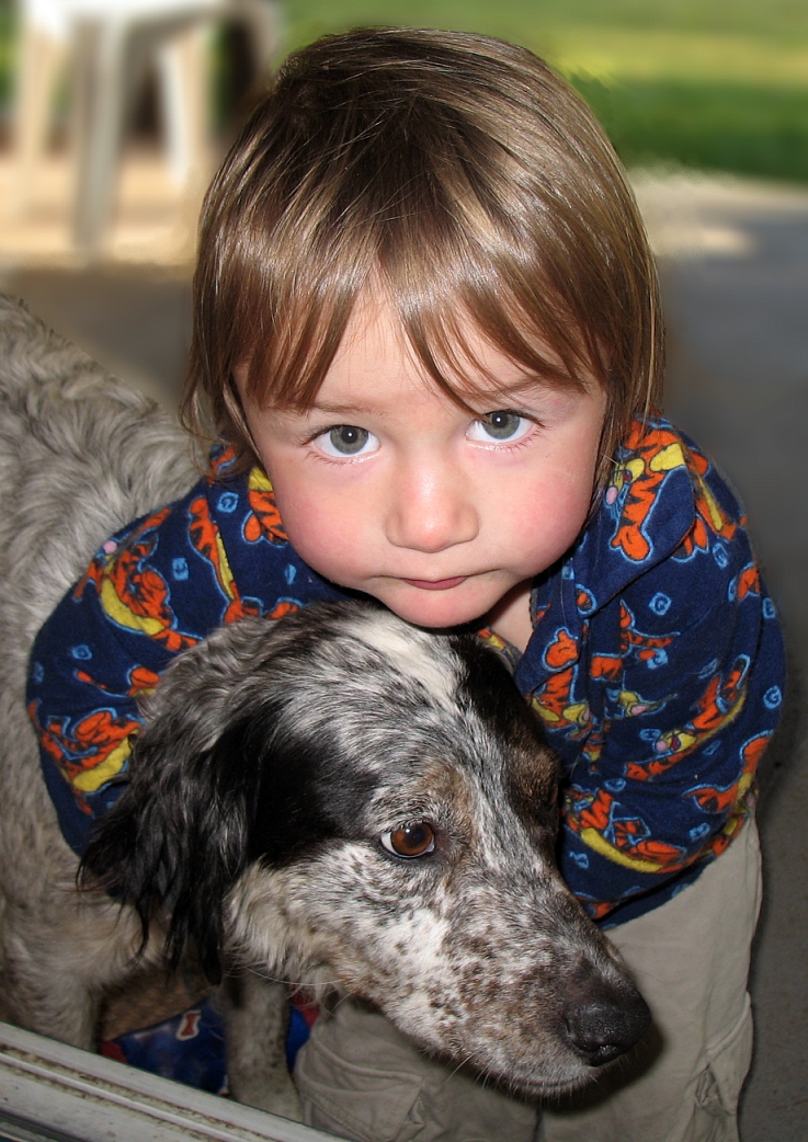 Kid and dog