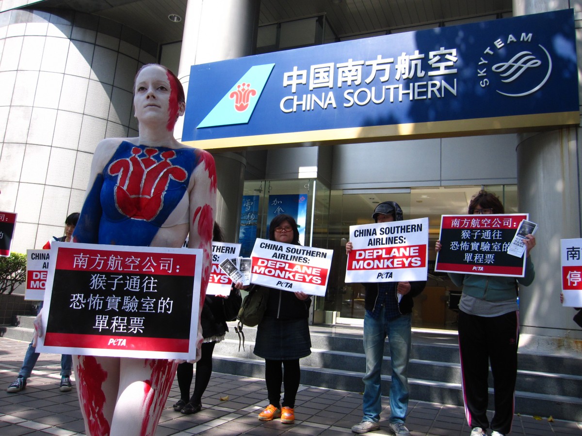 China Southern Airlines Taipei protest