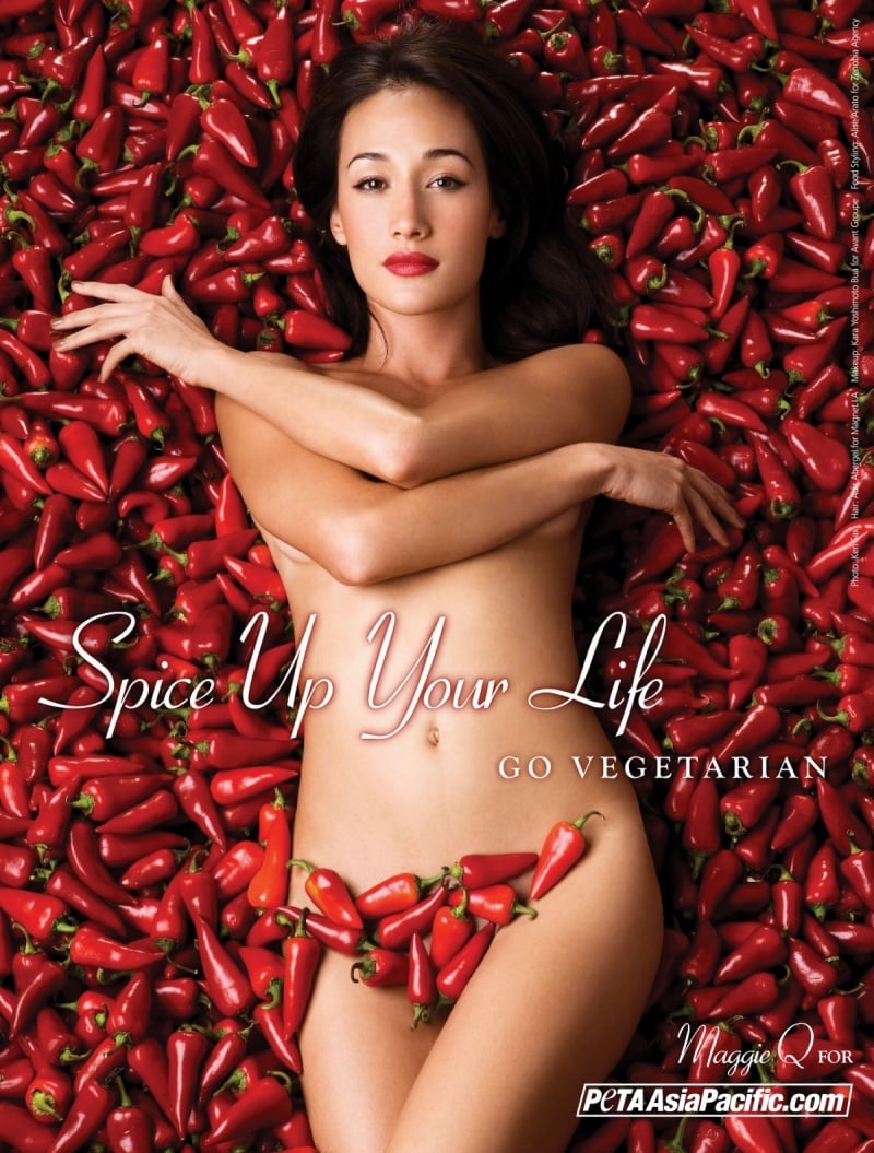 Nearly Nude Maggie Q Says, Spice Up