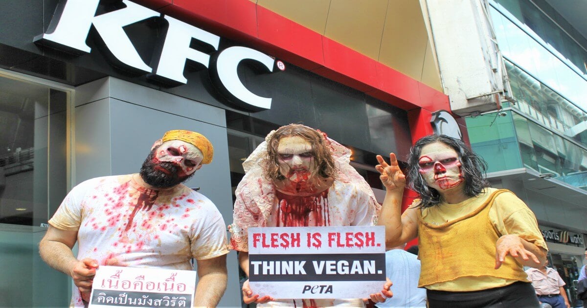 PHOTOS: ‘Zombies’ Invade Bangkok for Anti-Flesh Protest