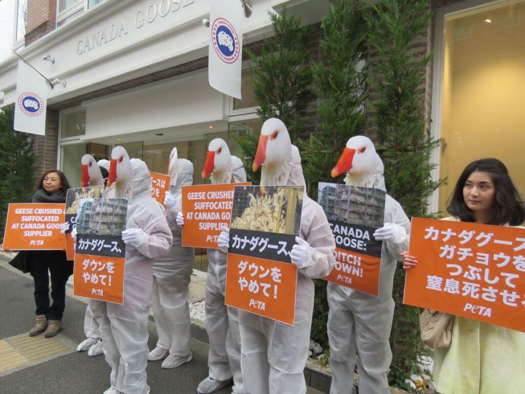 PHOTOS: ‘Geese’ Protest Canada Goose Store in Tokyo