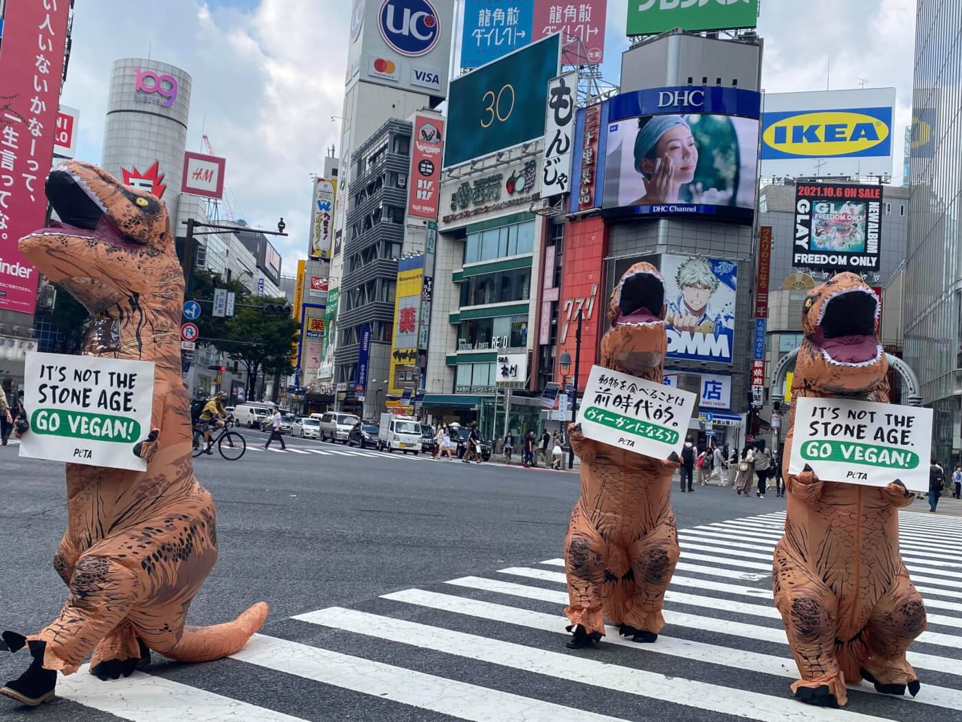 Why Did These PETA ‘Dinosaurs’ Run Across Shibuya Crossing in Tokyo?